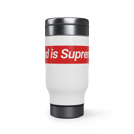 GOD IS SUPREME Stainless Steel Travel Mug with Handle, 14oz