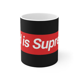 God is SUPREME Black Ceramic Mug 11oz - OVERARMORED